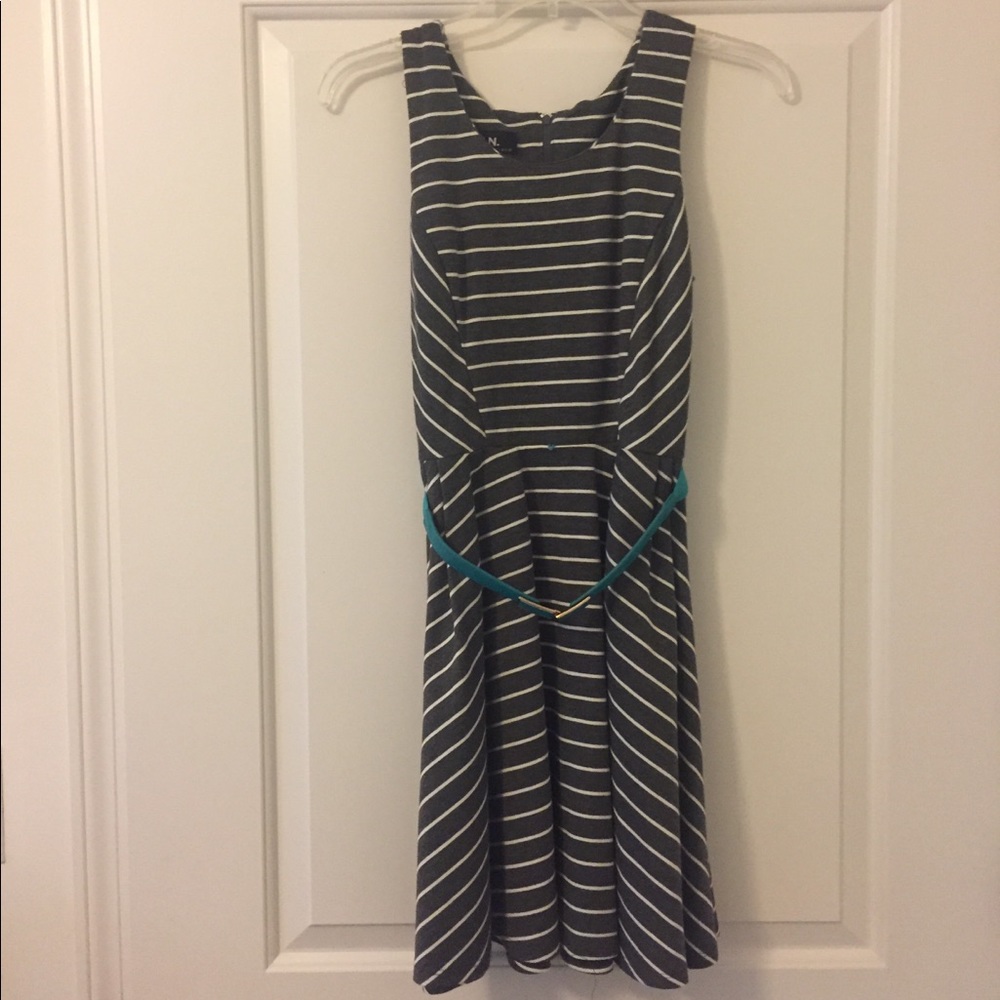 Striped Skater Dress with Belt 5/$18 Sale